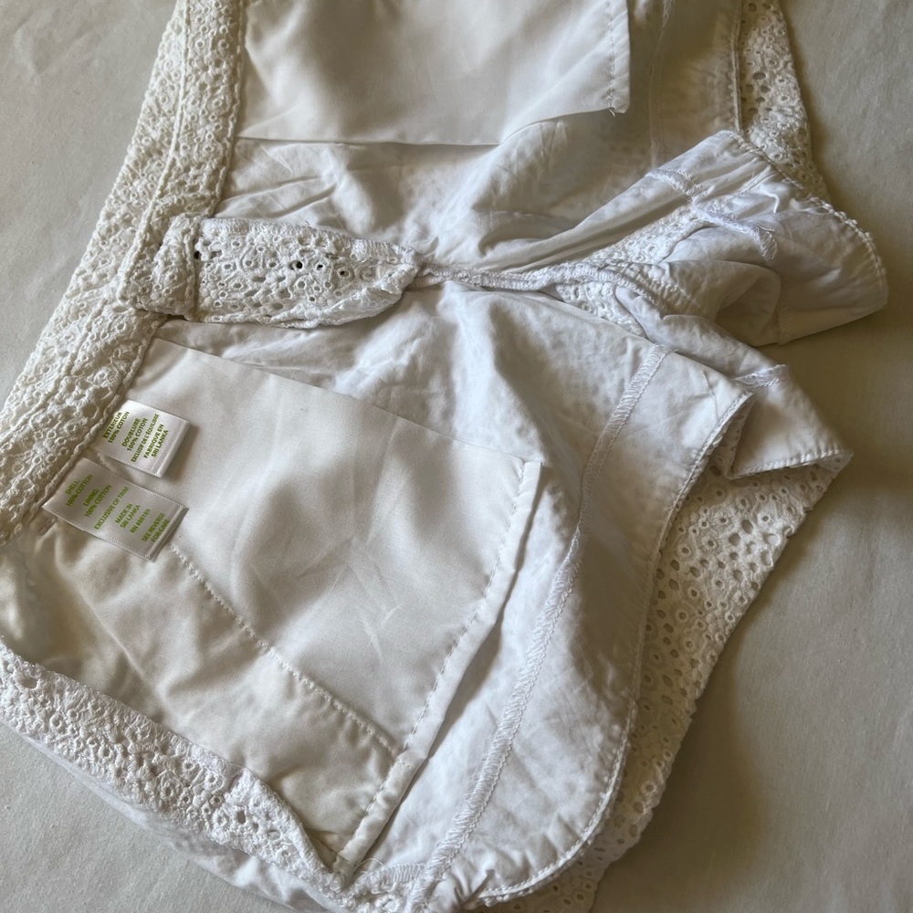 Women's White Eyelet Shorts - Picture 5 of 9